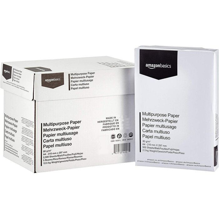Amazon Basics Multifunktions-Kopierpapier A4 80g/m² 2500 Blatt - wit - M - 18% Rabatt