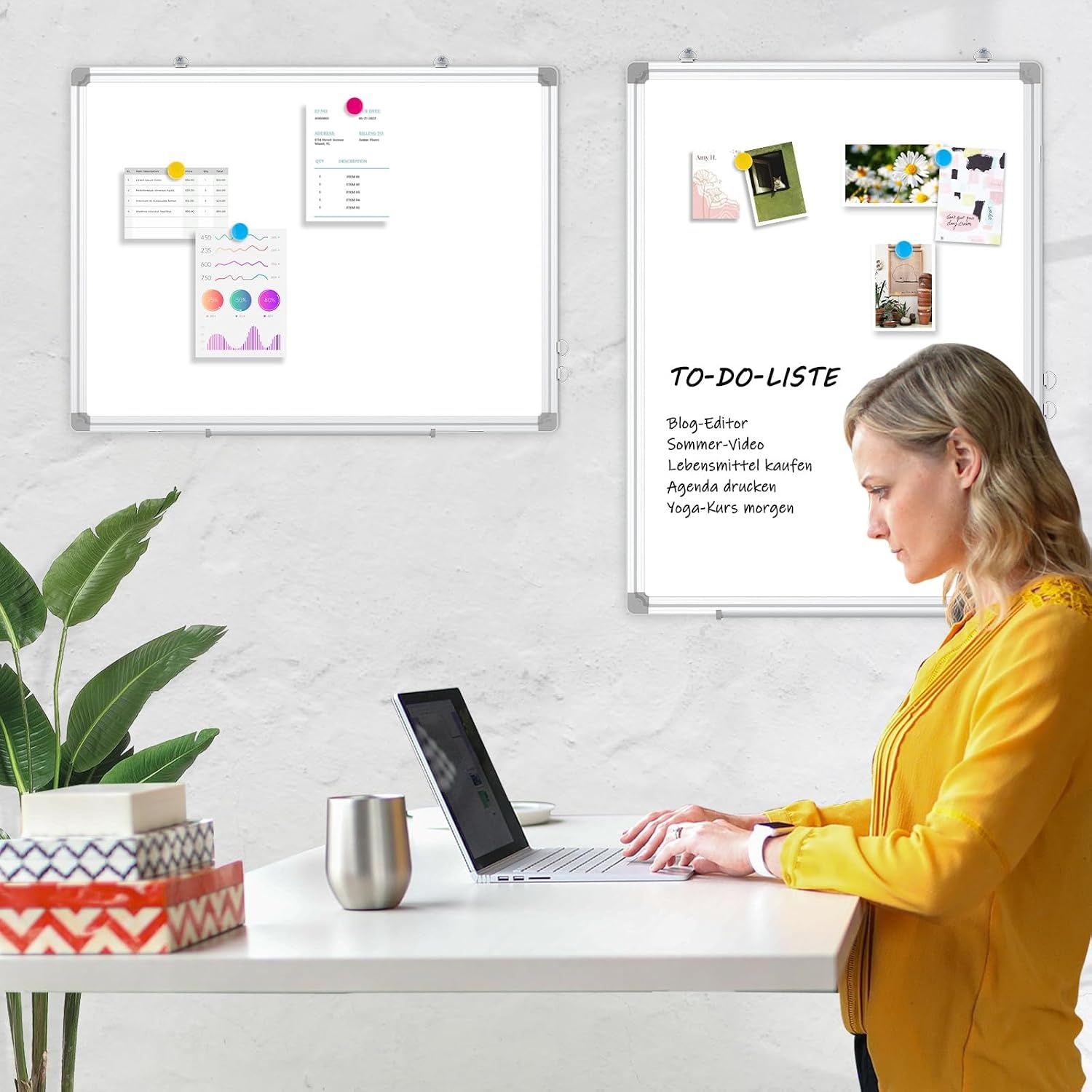 Magnetisches Whiteboard 50x70 cm wit, 18% Rabatt