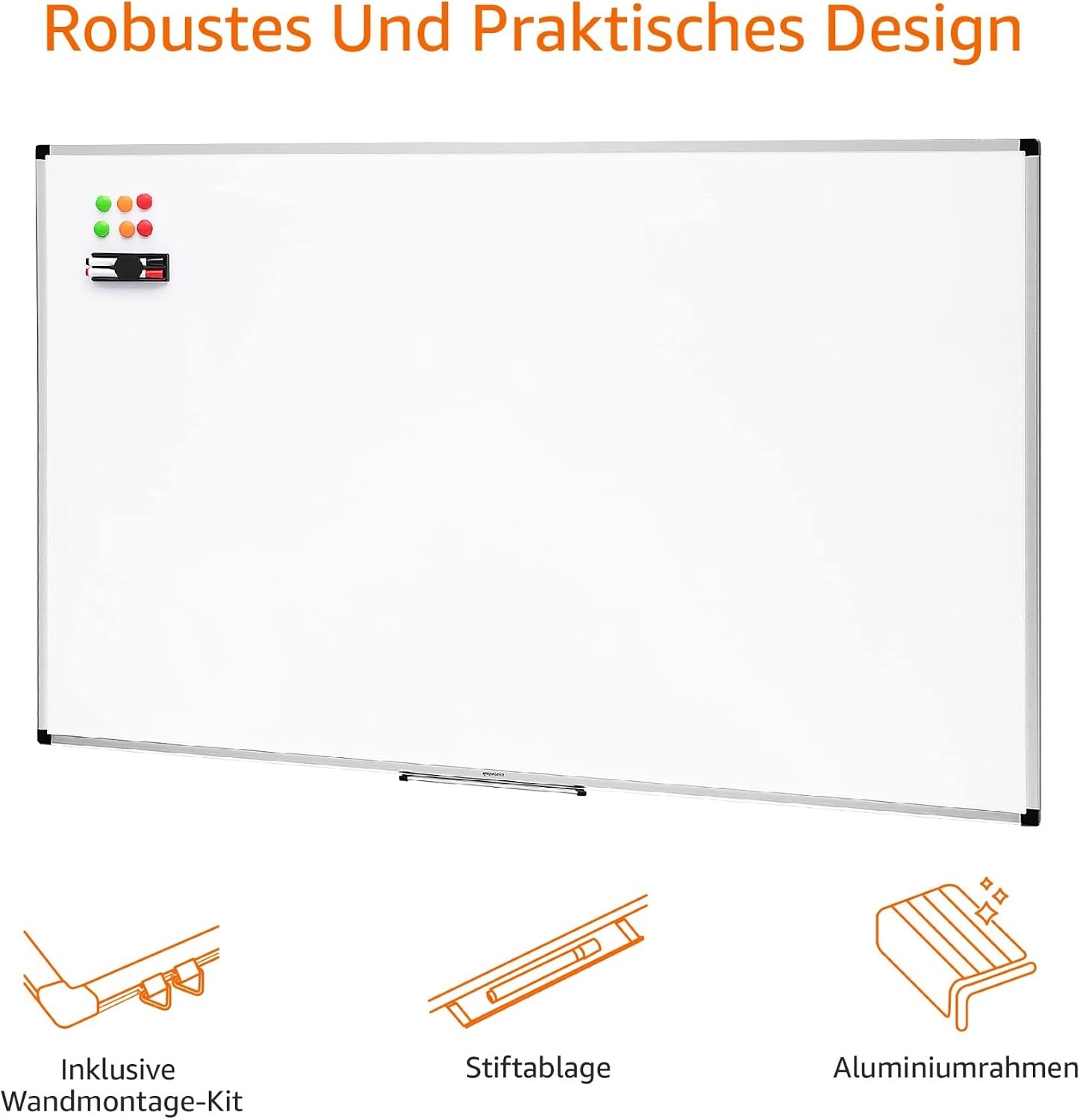 Amazon Basics Magnetisches Whiteboard 90x60cm, Farbe: wit, Größe: L - 18% Rabatt