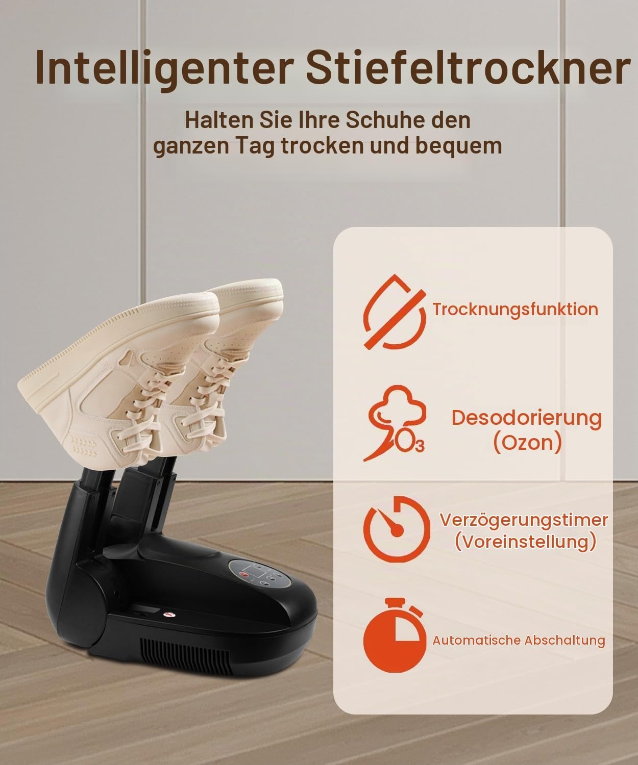 Elektrischer Schuhtrockner mit Ozon & Timer 200W - 22% Rabatt