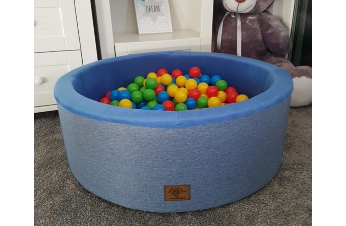 Ballenbad met 300 ballen - Wasbare hoes - 90 x 30 cm - Blauw