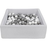Ballenbak - stevige ballenbad - 90x90 cm - 300 ballen Ø 7 cm - wit, grijs.