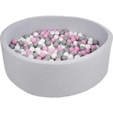 Ballenbak - stevige ballenbad - 125 cm - 600 ballen Ø 7 cm - wit, roze, grijs.