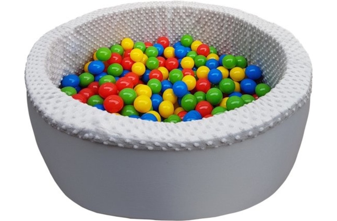 Ballenbad met 300 ballen - Wasbare hoes - 90 x 30 cm - Wit crème
