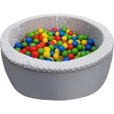 Ballenbad met 300 ballen - Wasbare hoes - 90 x 30 cm - Wit crème
