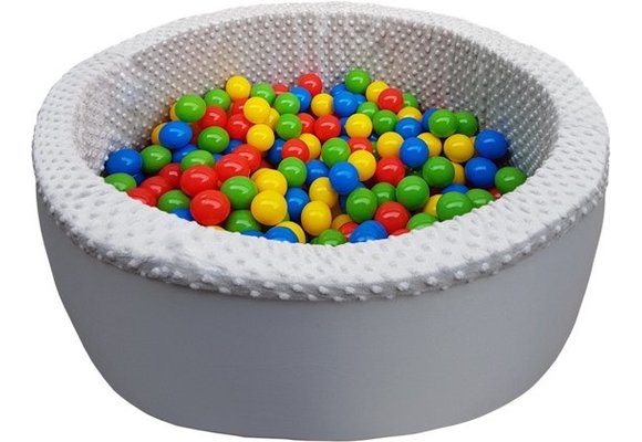Ballenbad met 300 ballen - Wasbare hoes - 90 x 30 cm - Wit crème