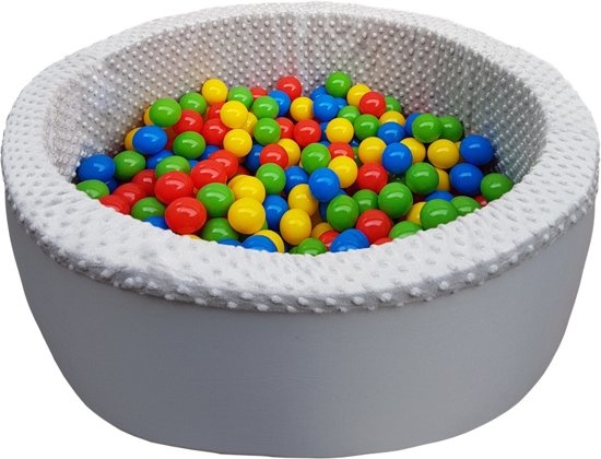 Ballenbad met 300 ballen - Wasbare hoes - 90 x 30 cm - Wit crème