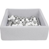 Ballenbak - stevige ballenbad - 90x90 cm - 150 ballen - wit, grijs.