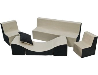 Grijs beige kinder meubelset