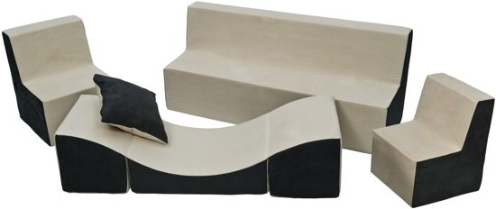 Grijs beige kinder meubelset