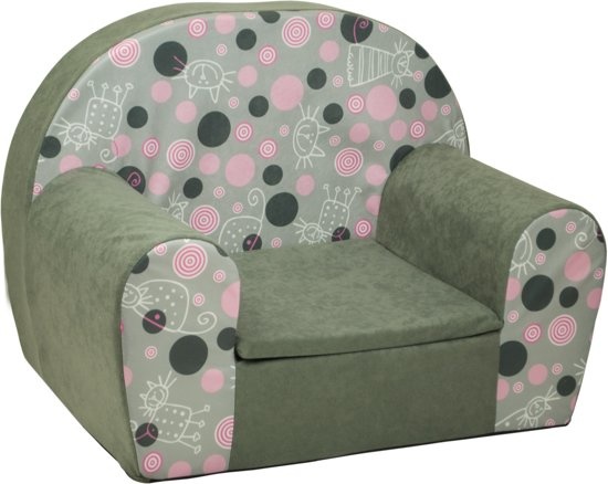 Luxe kinderstoel - kinderfauteuil - sofa - 60 x 45 - grijs - kitty