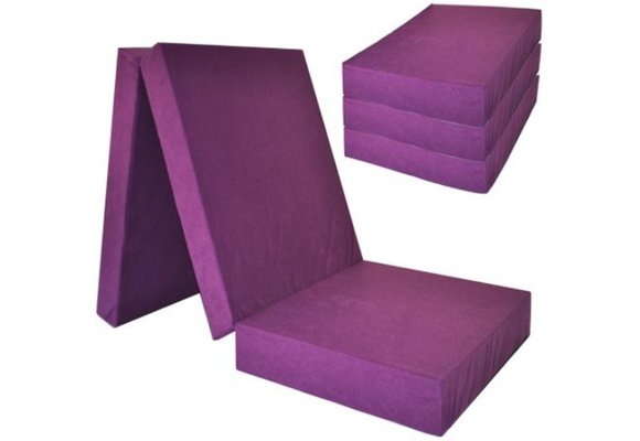 Logeermatras extra dik - violet - camping matras - reismatras - opvouwbaar matras - 195 x 70 x 15