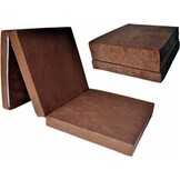 Logeermatras extra dik - licht bruin - camping matras - reismatras - opvouwbaar matras - 195 x 80 x 15