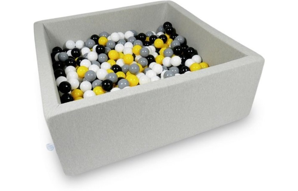 Ballenbak - 600 ballen - 110 x 110 cm - ballenbad - vierkant grijs