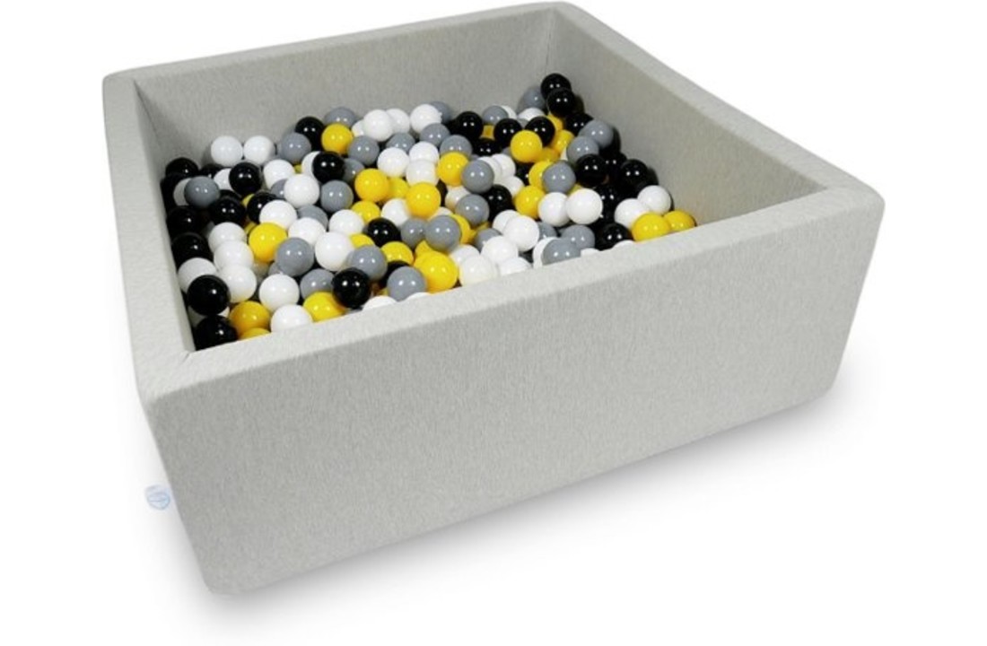 Ballenbak - 600 ballen - 110 x 110 cm - ballenbad - vierkant grijs