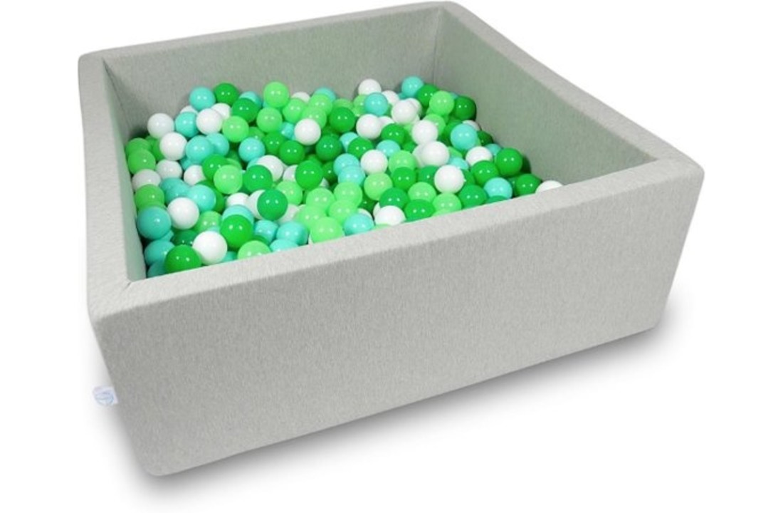 Ballenbak - 600 ballen - 110 x 110 cm - ballenbad - vierkant grijs