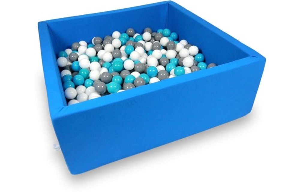 Ballenbak - 600 ballen - 110 x 110 cm - ballenbad - vierkant blauw