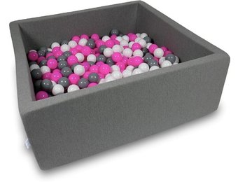 Ballenbak - 600 ballen - 110 x 110 cm - ballenbad - vierkant donker grijs