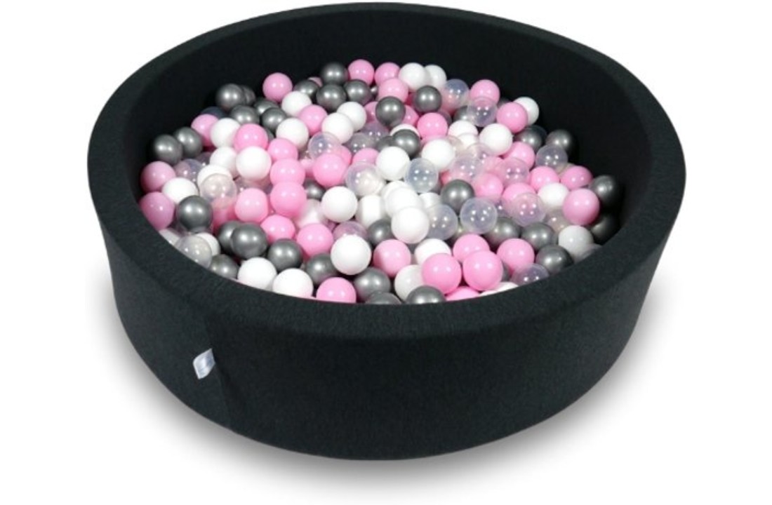 Ballenbak - 400 ballen - 115 x 30 cm - ballenbad - rond zwart