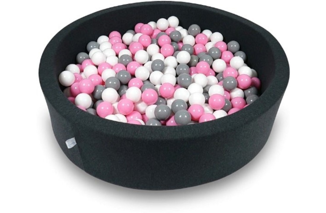 Ballenbak - 400 ballen - 115 x 30 cm - ballenbad - rond zwart