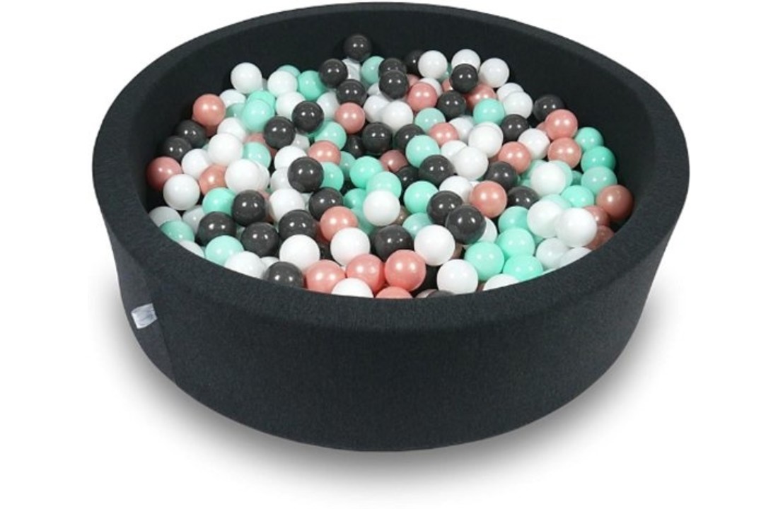 Ballenbak - 400 ballen - 115 x 30 cm - ballenbad - rond zwart