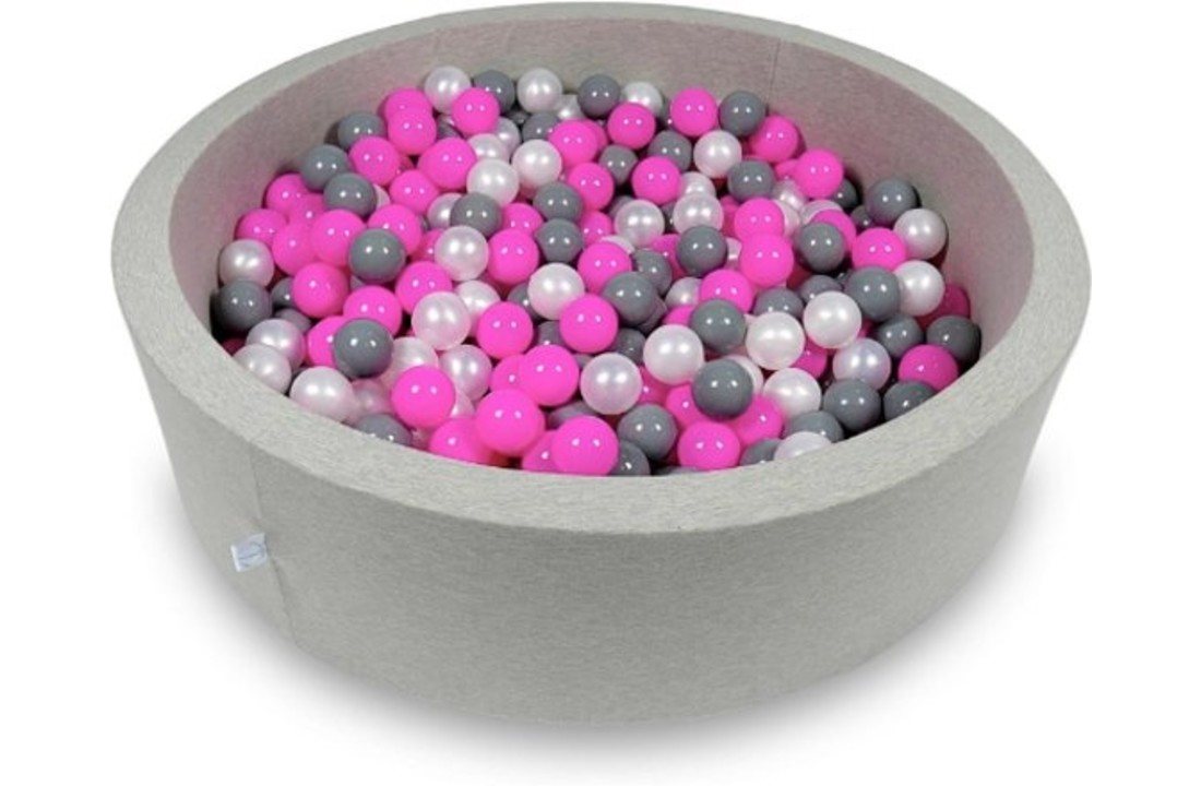 Ballenbak - 400 ballen - 115 x 30 cm - ballenbad - rond grijs