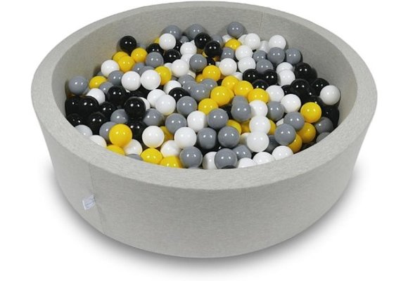 Ballenbak - 400 ballen - 115 x 30 cm - ballenbad - rond grijs