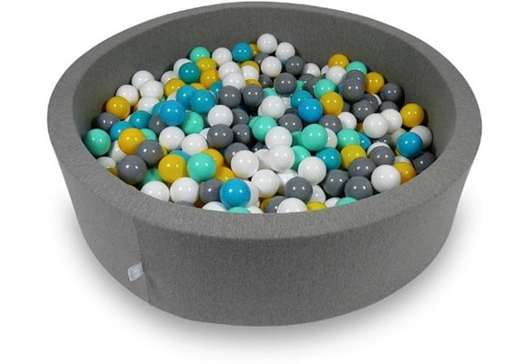 Ballenbak - 400 ballen - 115 x 30 cm - ballenbad - rond donker grijs