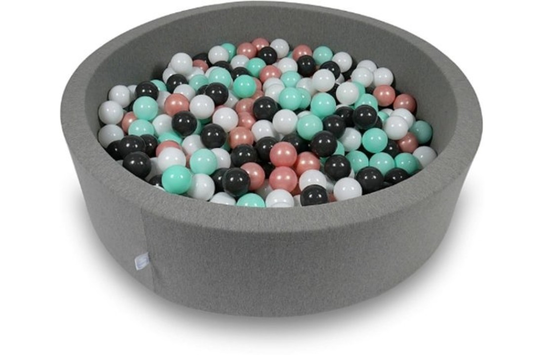 Ballenbak - 400 ballen - 115 x 30 cm - ballenbad - rond donker grijs