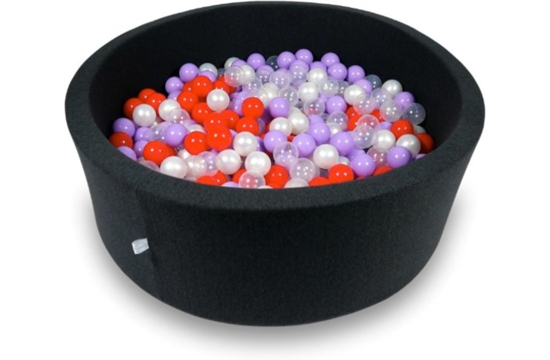 Ballenbak - 500 ballen - 115 x 40 cm - ballenbad - rond donker grijs