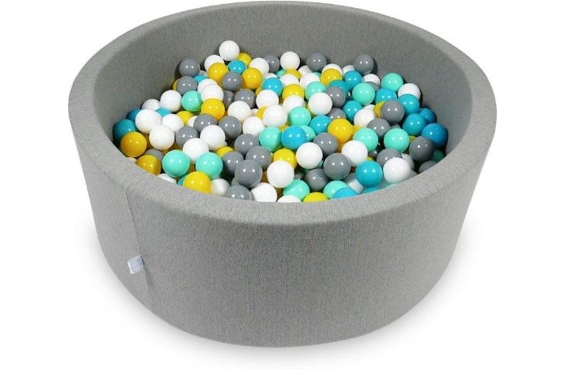 Ballenbak - 500 ballen - 115 x 40 cm - ballenbad - rond grijs