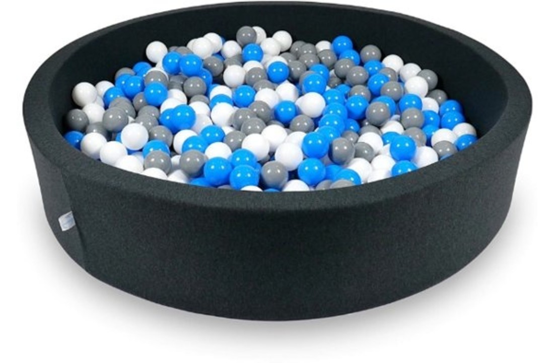 Ballenbak - 600 ballen - 130 x 30 cm - ballenbad - rond zwart