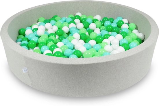 Ballenbak - 600 ballen - 130 x 30 cm - ballenbad - rond licht grijs