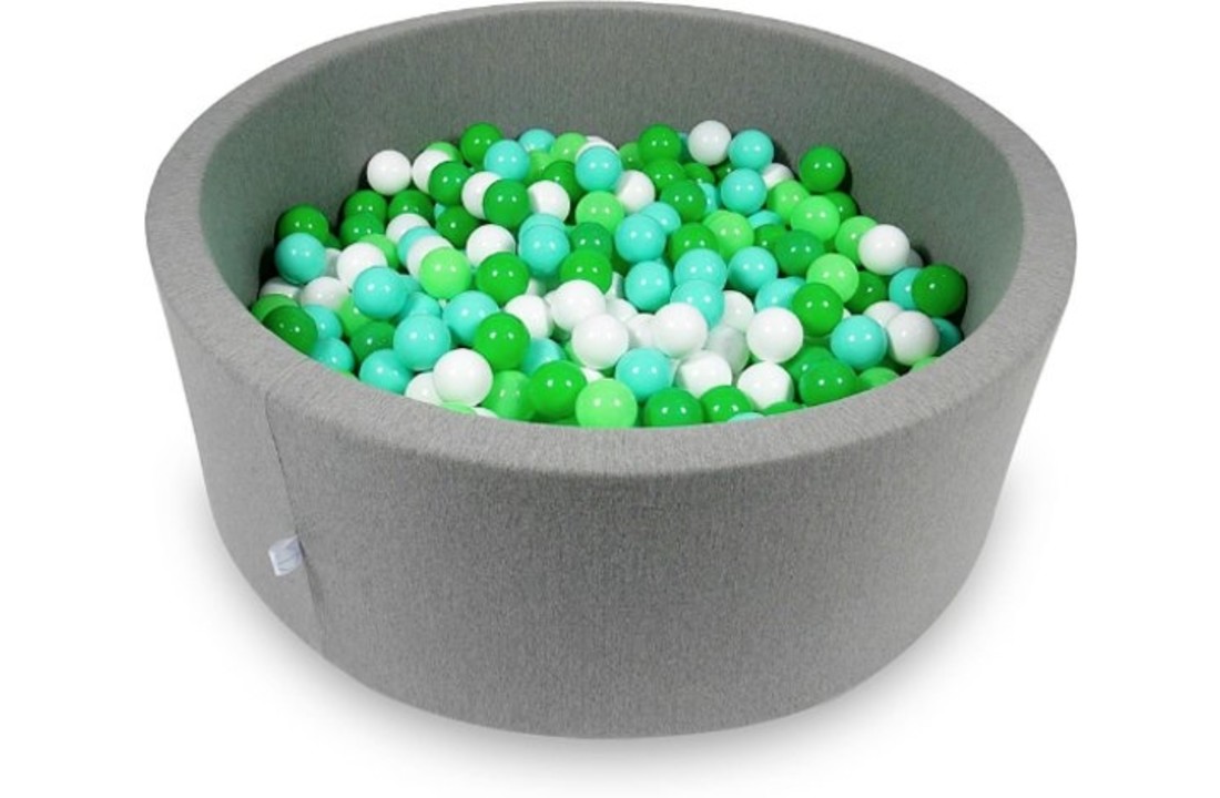 Ballenbak - 500 ballen - 115 x 40 cm - ballenbad - rond grijs