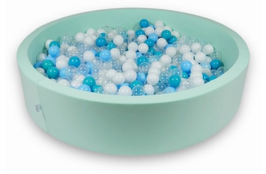 Ballenbak - 600 ballen - 130 x 30 cm - ballenbad - rond mint groen