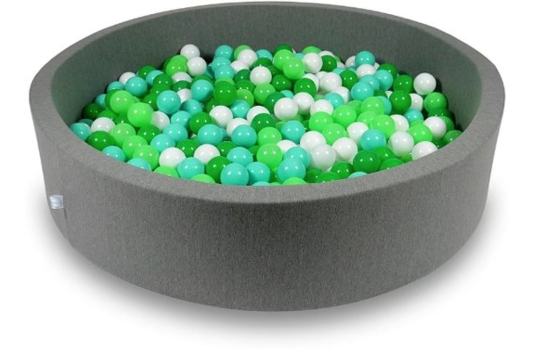 Ballenbak - 600 ballen - 130 x 30 cm - ballenbad - rond donker grijs