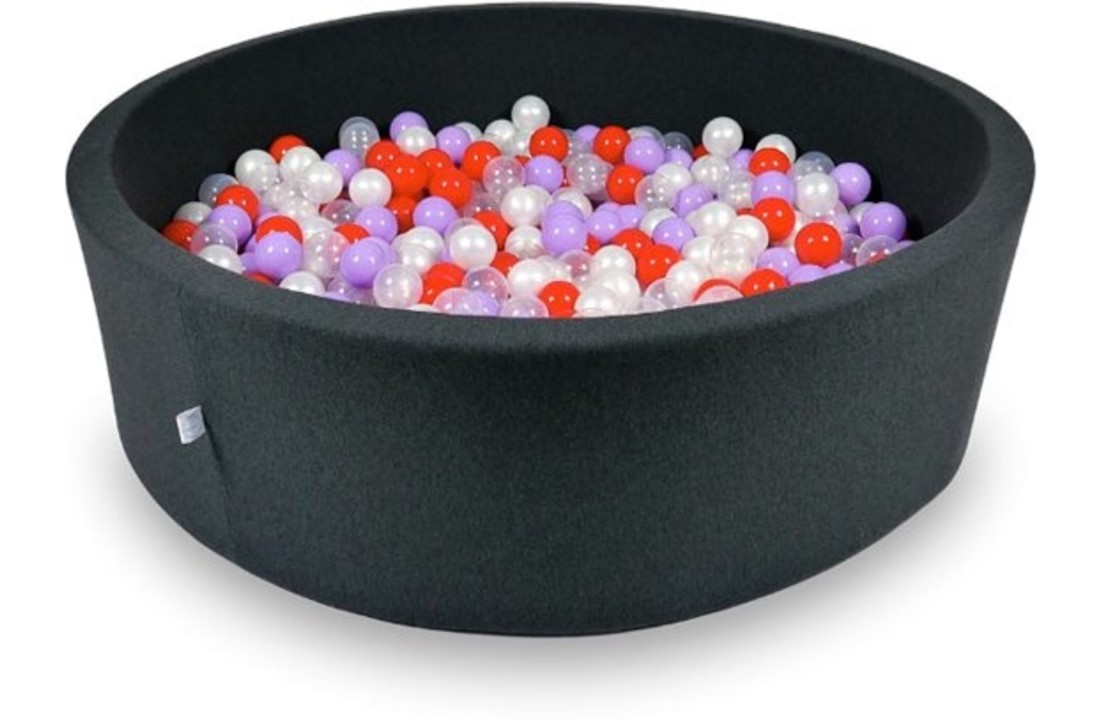 Ballenbak XXL - 700 ballen - 130 x 40 cm - ballenbad - rond zwart