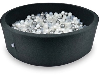 Ballenbak XXL - 700 ballen - 130 x 40 cm - ballenbad - rond zwart