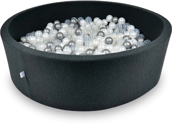 Ballenbak XXL - 700 ballen - 130 x 40 cm - ballenbad - rond zwart