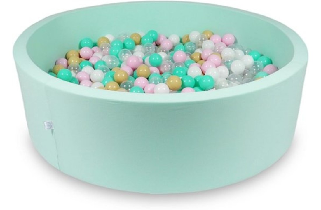 Ballenbak XXL - 700 ballen - 130 x 40 cm - ballenbad - rond mint groen