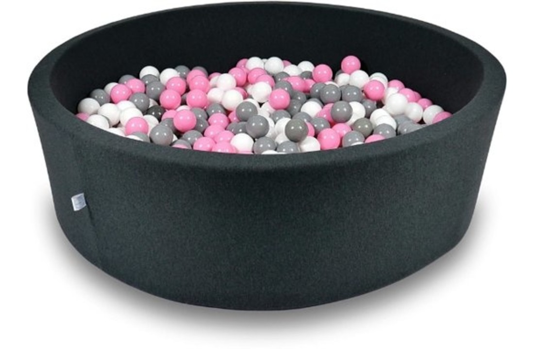Ballenbak XXL - 700 ballen - 130 x 40 cm - ballenbad - rond zwart