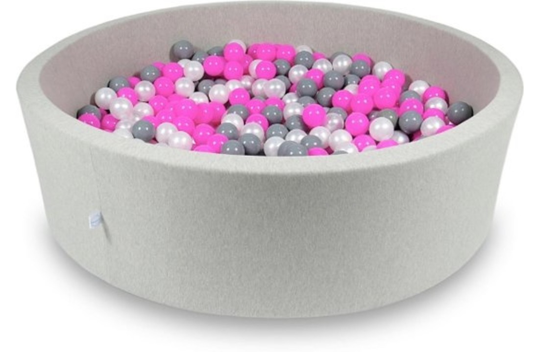 Ballenbak XXL - 700 ballen - 130 x 40 cm - ballenbad - rond grijs