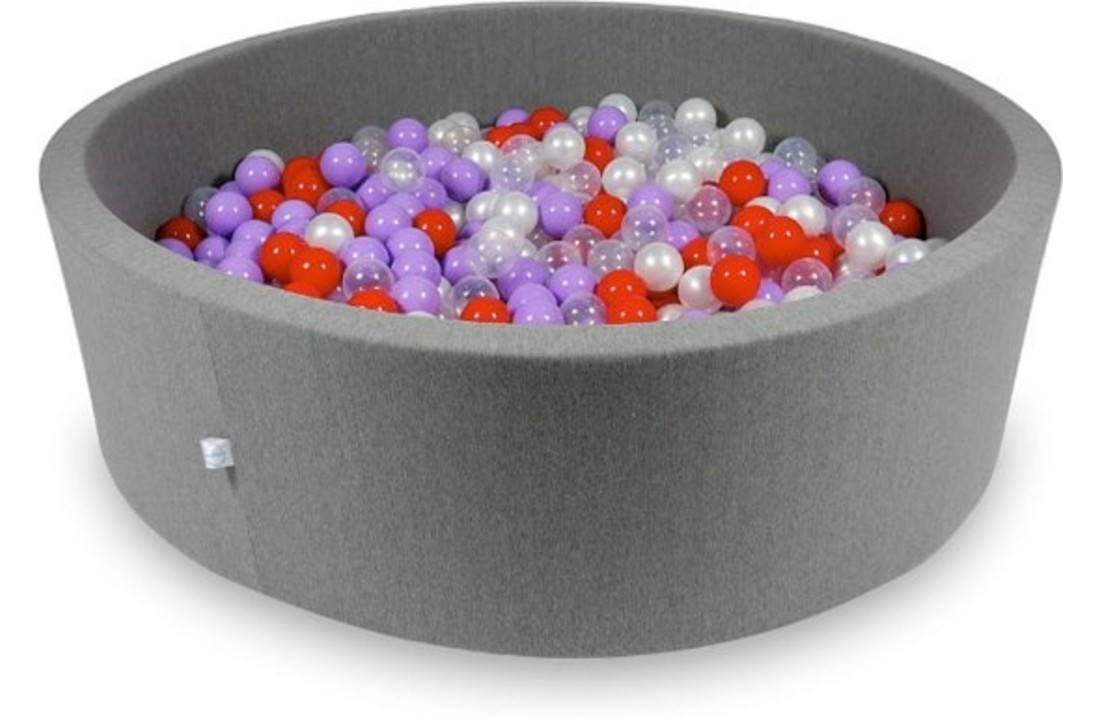Ballenbak XXL - 700 ballen - 130 x 40 cm - ballenbad - rond donker grijs