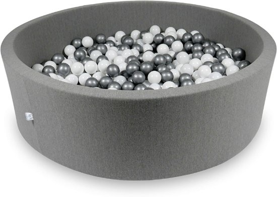 Ballenbak XXL - 700 ballen - 130 x 40 cm - ballenbad - rond donker grijs