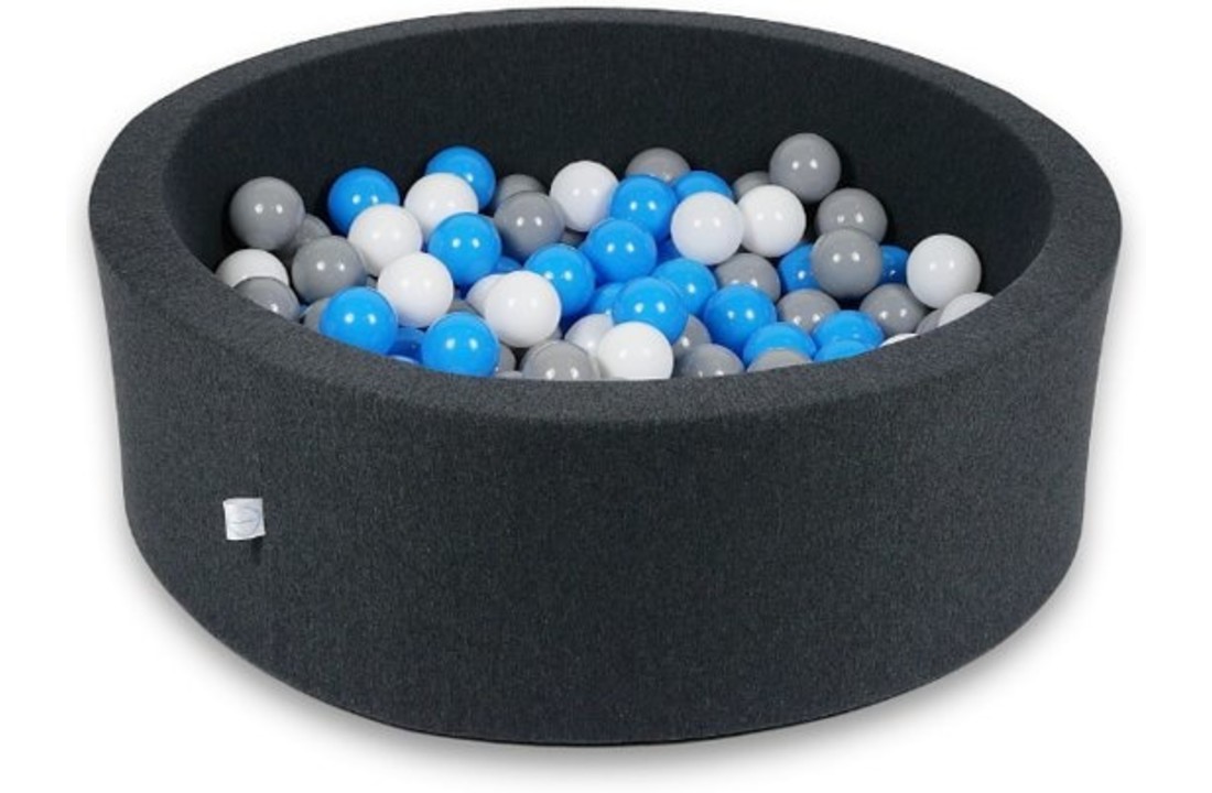 Ballenbak - 200 ballen - 90 x 30 cm - ballenbad - rond zwart