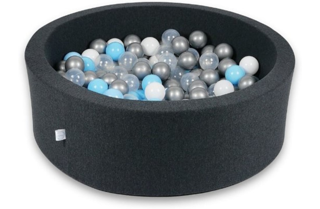 Ballenbak - 200 ballen - 90 x 30 cm - ballenbad - rond zwart