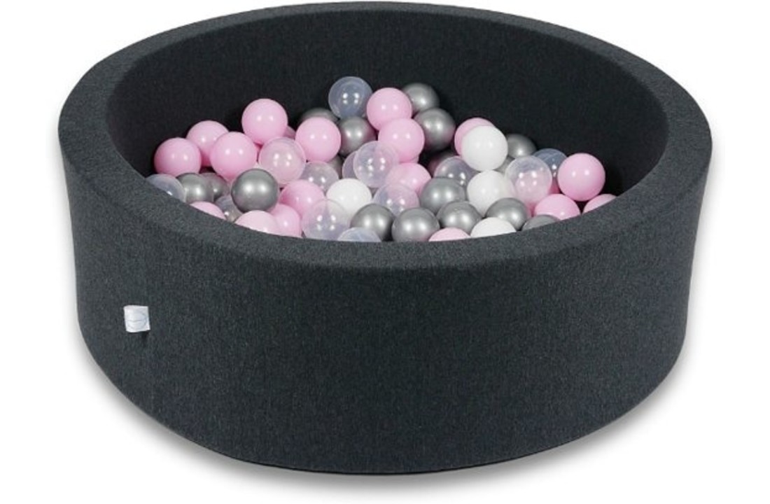 Ballenbak - 200 ballen - 90 x 30 cm - ballenbad - rond zwart