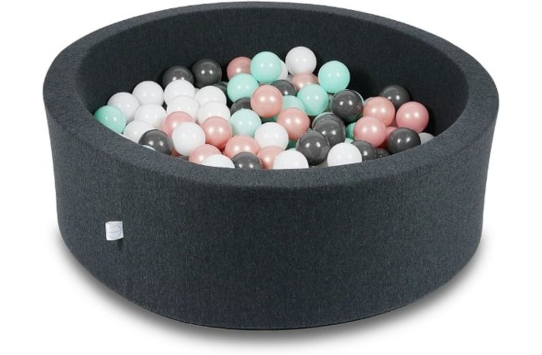 Ballenbak - 200 ballen - 90 x 30 cm - ballenbad - rond zwart