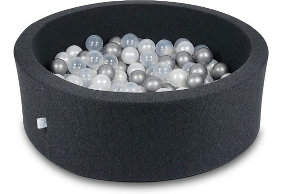 Ballenbak - 200 ballen - 90 x 30 cm - ballenbad - rond zwart