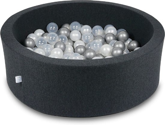 Ballenbak - 200 ballen - 90 x 30 cm - ballenbad - rond zwart